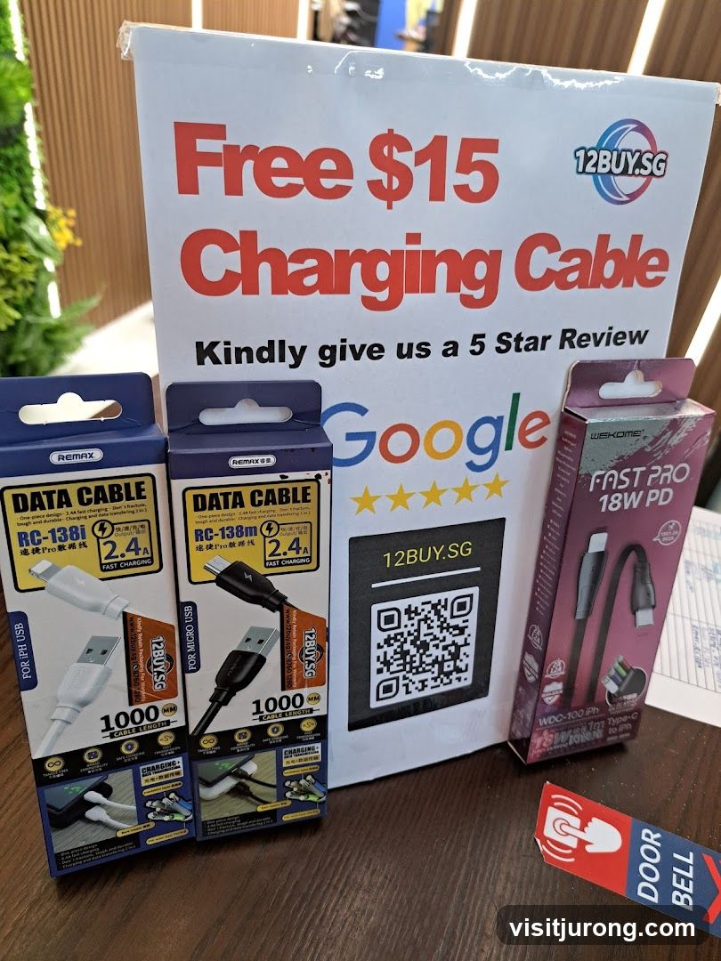 Promotional display for charging cables