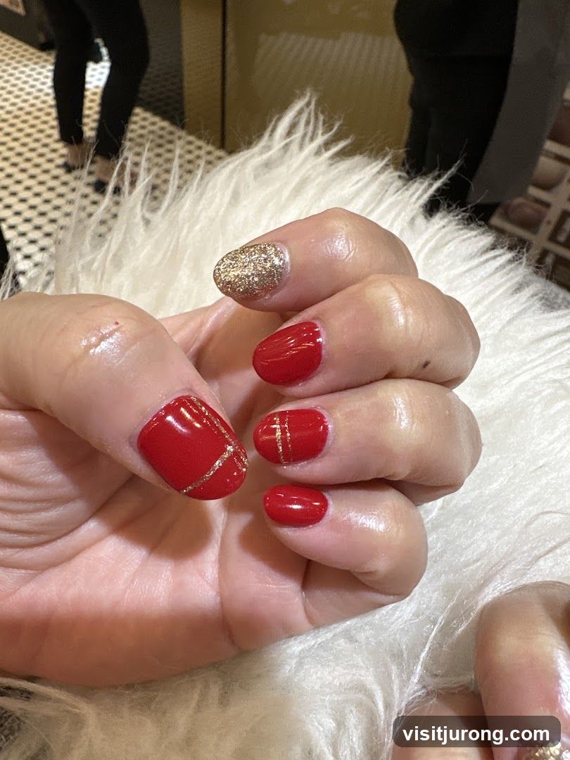 Red and Gold Nail Art