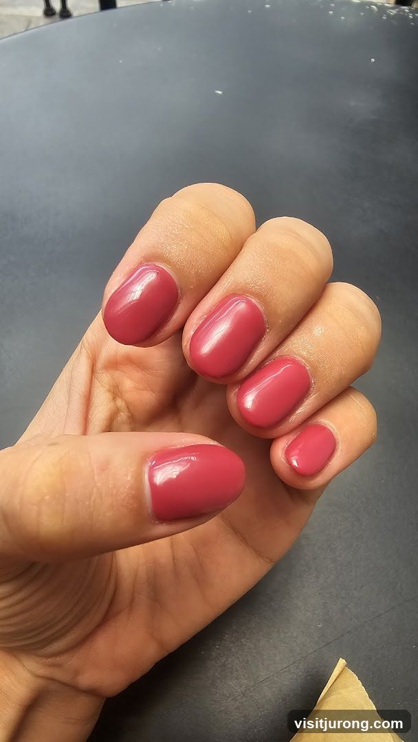 Close-up of Hands with Pink Nail Polish