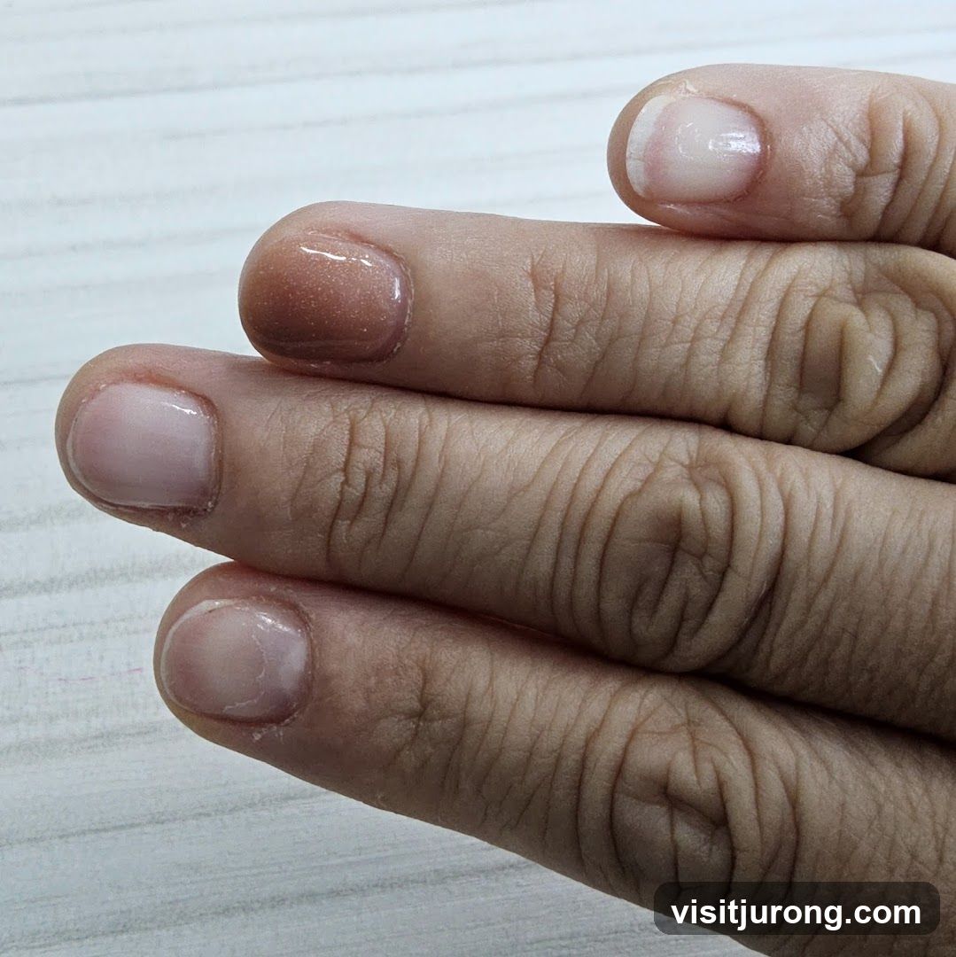 Close-up of fingers with nail polish