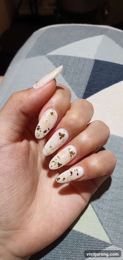 Nails with Gold Leaf Accents