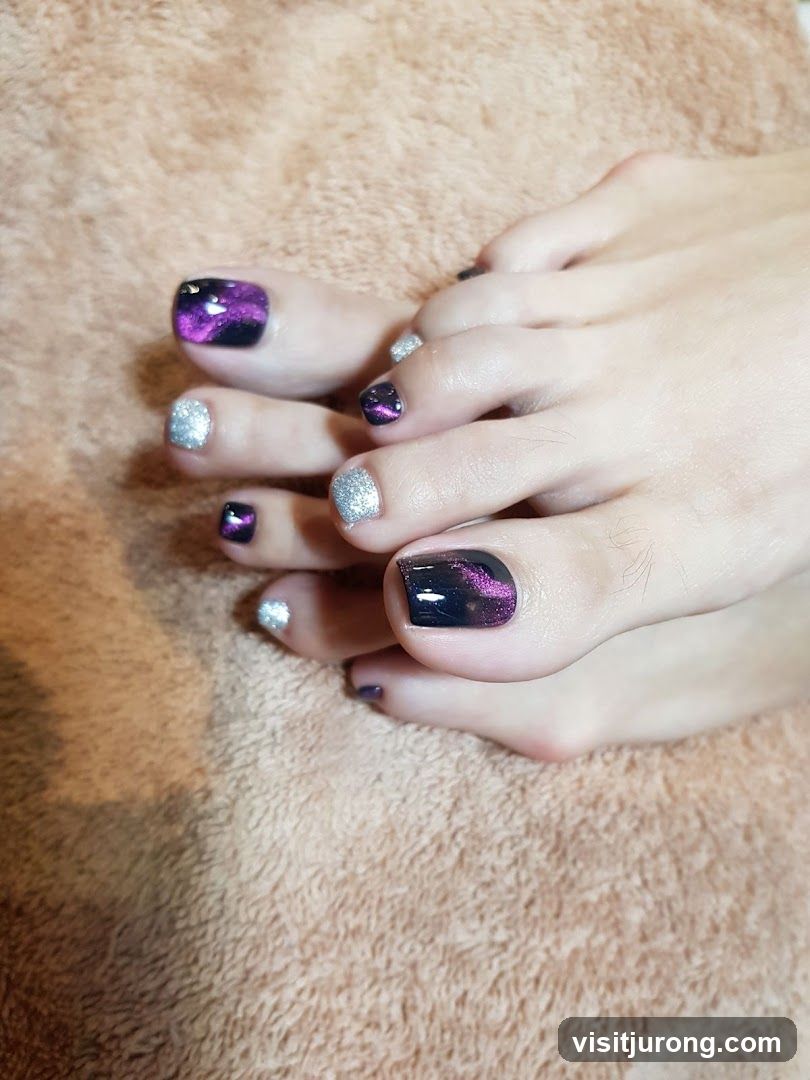 Pedicure with Galaxy Design