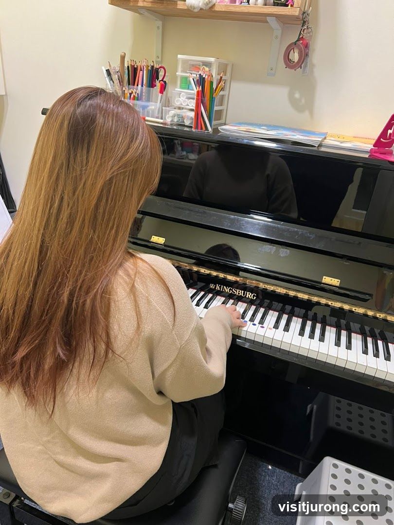 Person playing a piano