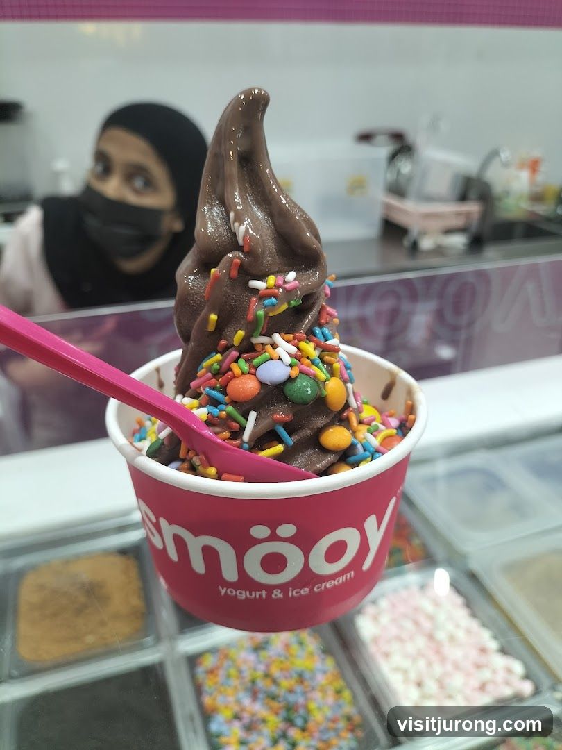 Chocolate soft serve with sprinkles