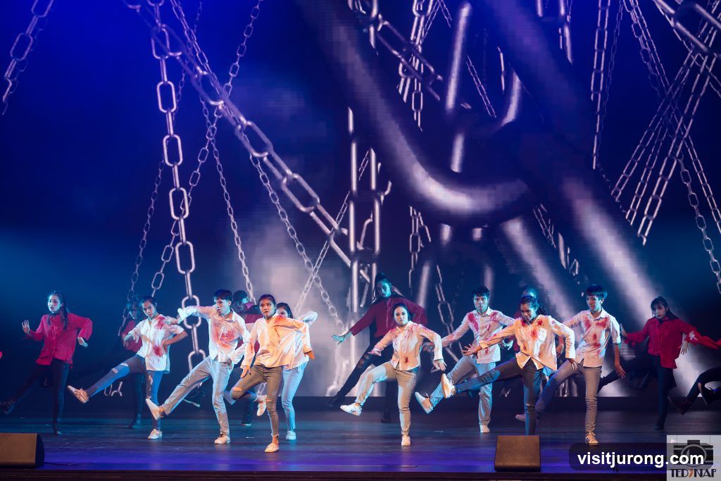 Dance Performance with Chain Backdrop