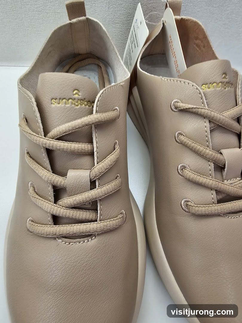 Beige Leather Sneakers