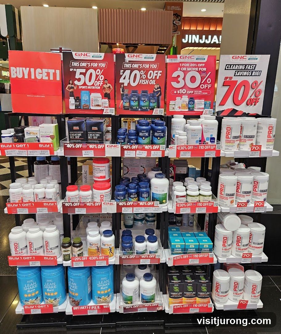 GNC Supplement Display
