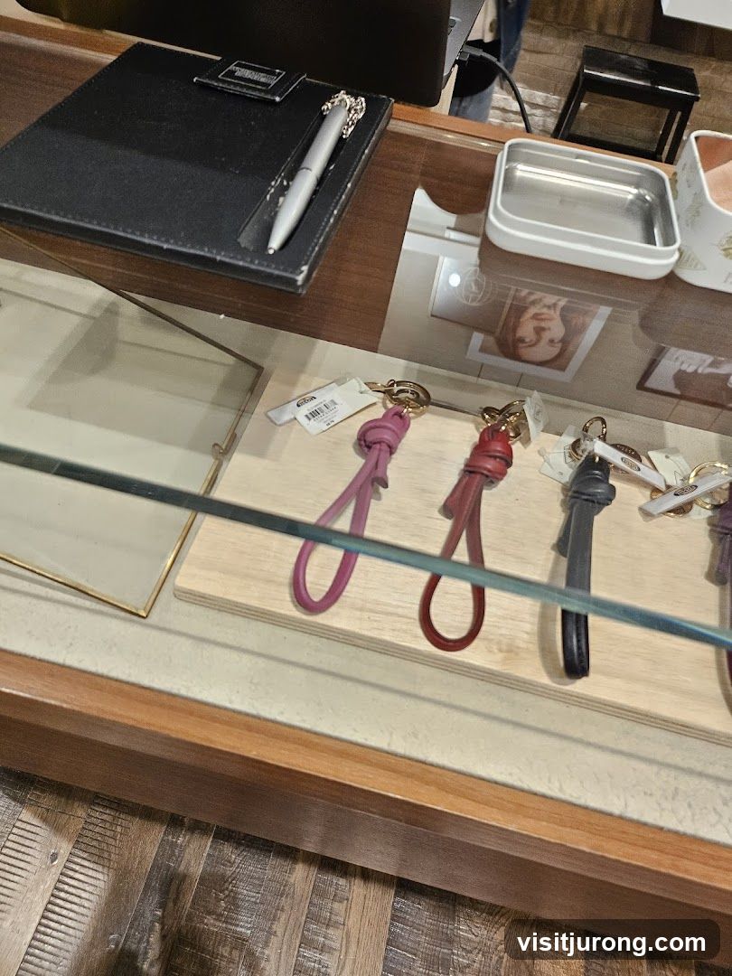Display case with keychains