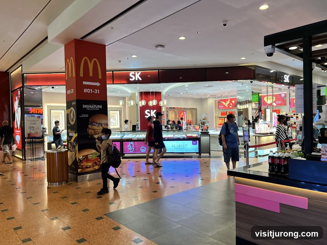 Mall Interior with Retail Stores