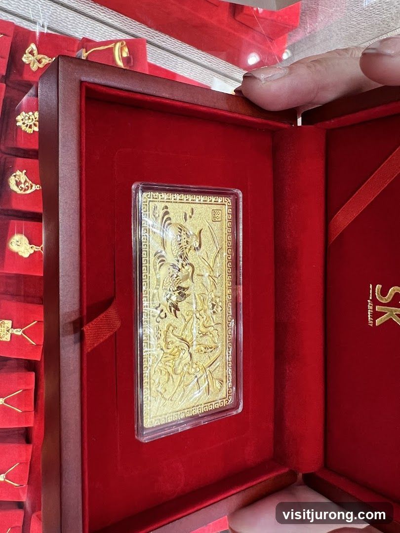 Gold Bar with Phoenix Design