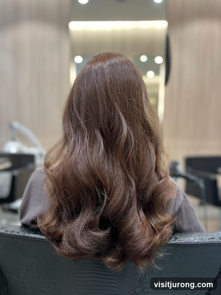 Woman with styled brown hair