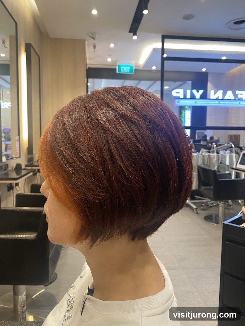 Woman with a new haircut