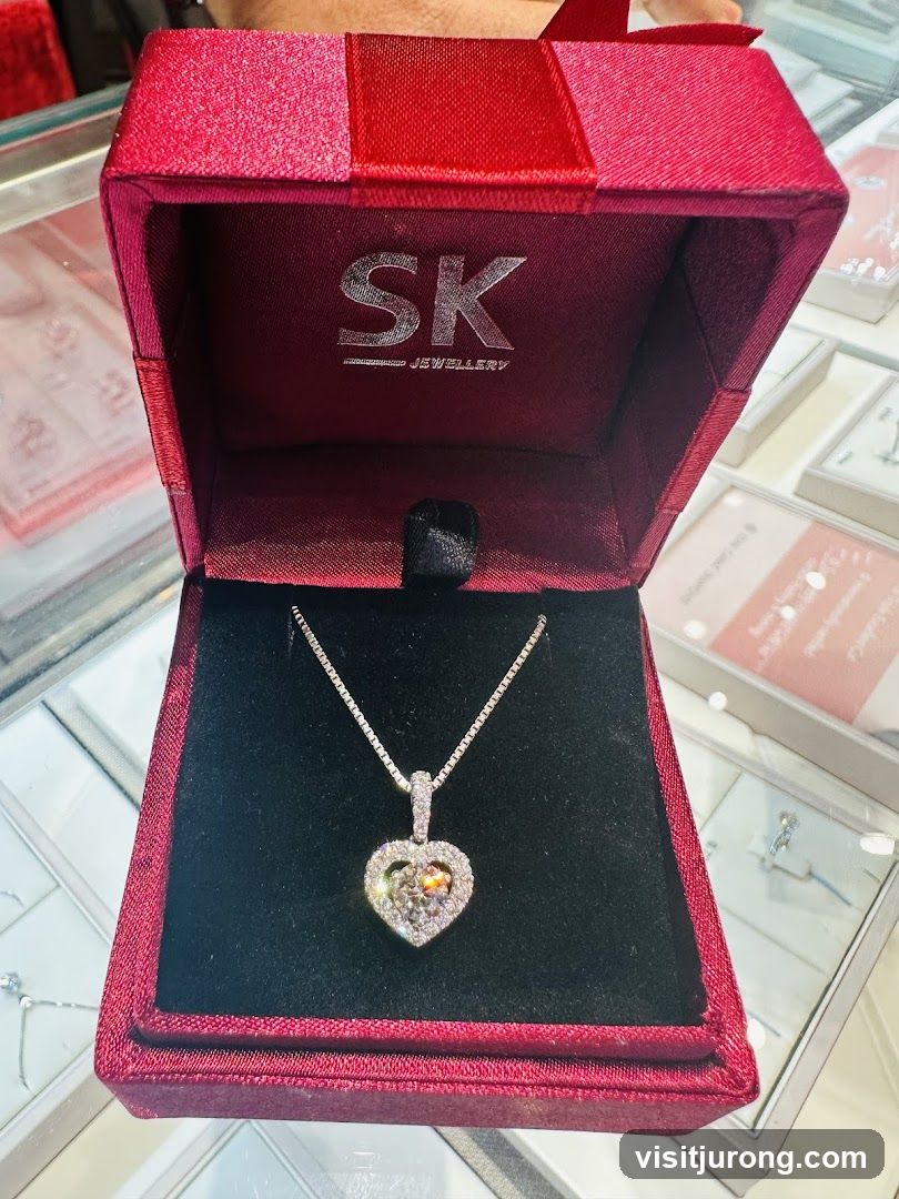 Diamond Heart Necklace in Jewelry Box