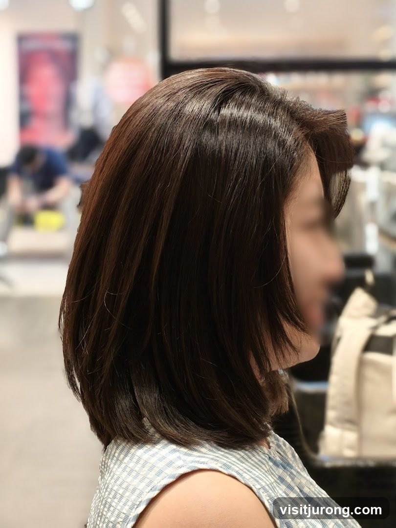 Woman with a new haircut
