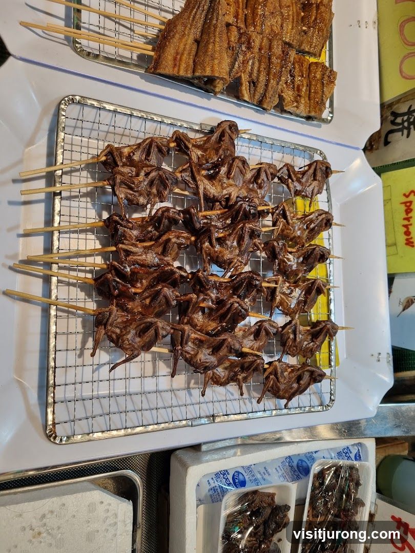 Skewered Fried Birds and Eel