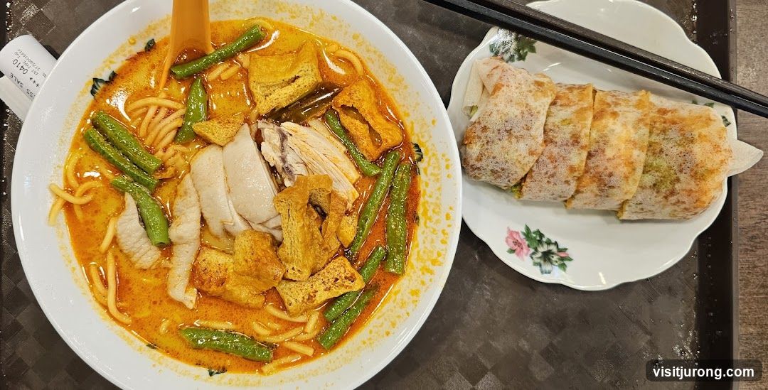 Curry Noodles and Spring Rolls