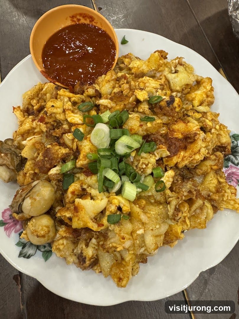 Oyster Omelette with Chili Sauce