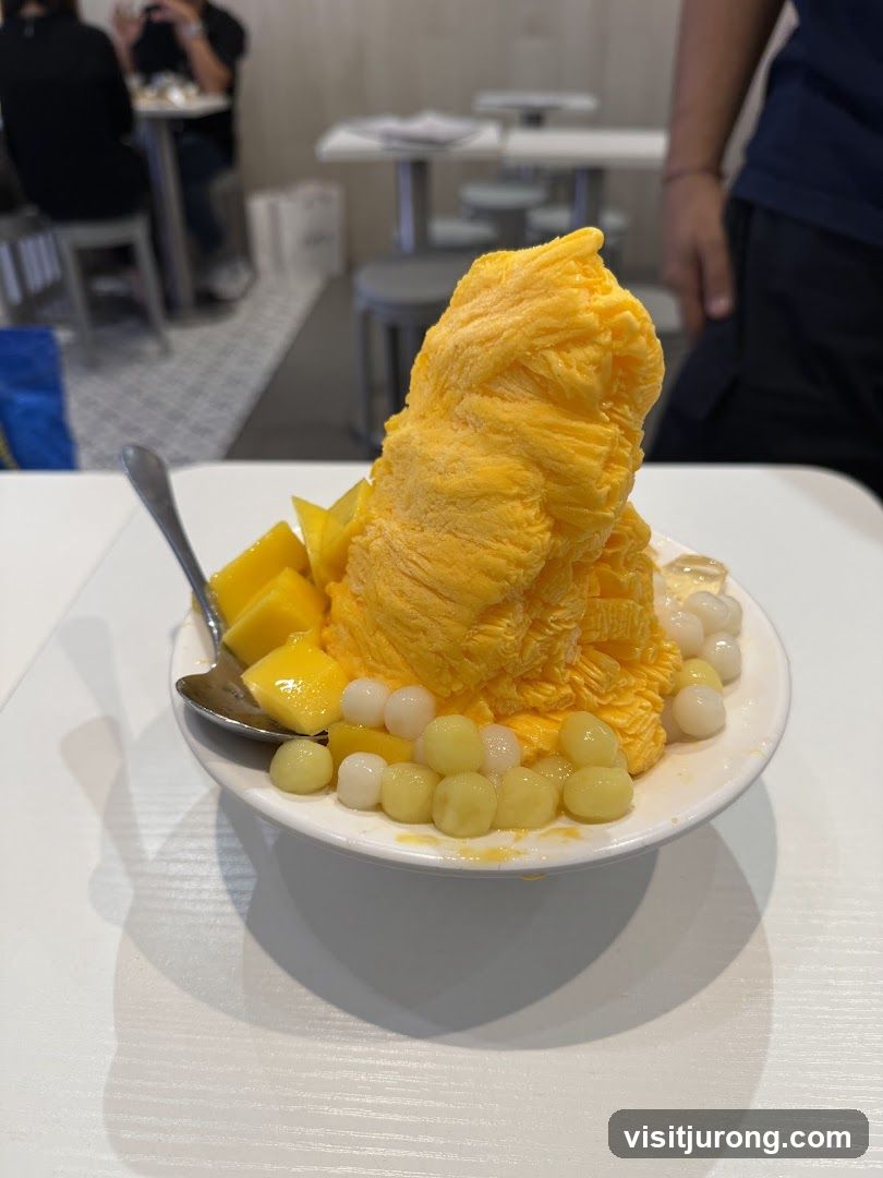 Mango shaved ice dessert