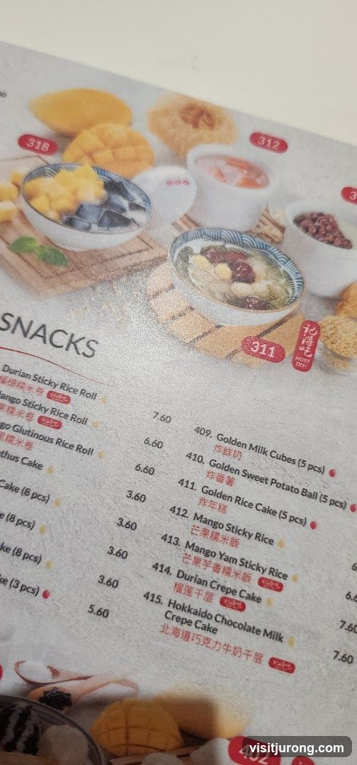 Snacks Menu