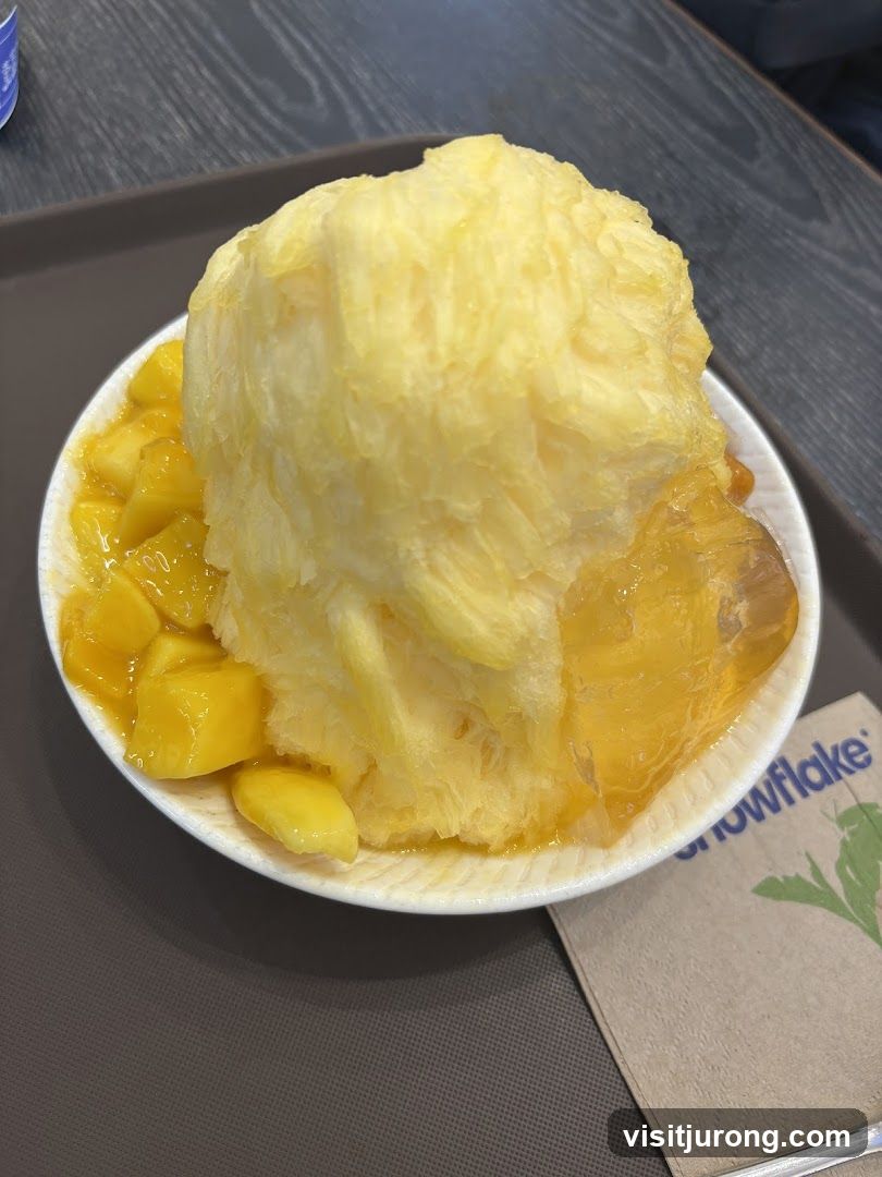 Mango shaved ice dessert