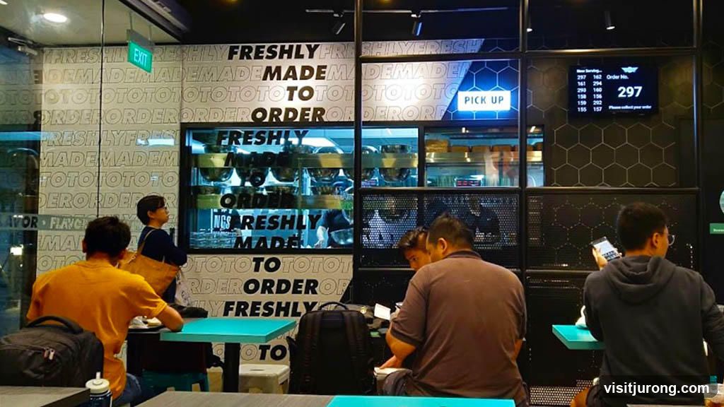Restaurant Interior with Order Display
