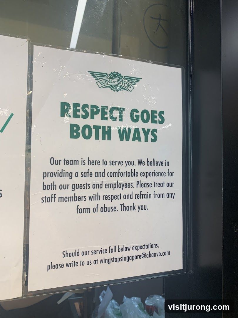 Wing Stop Respect Sign