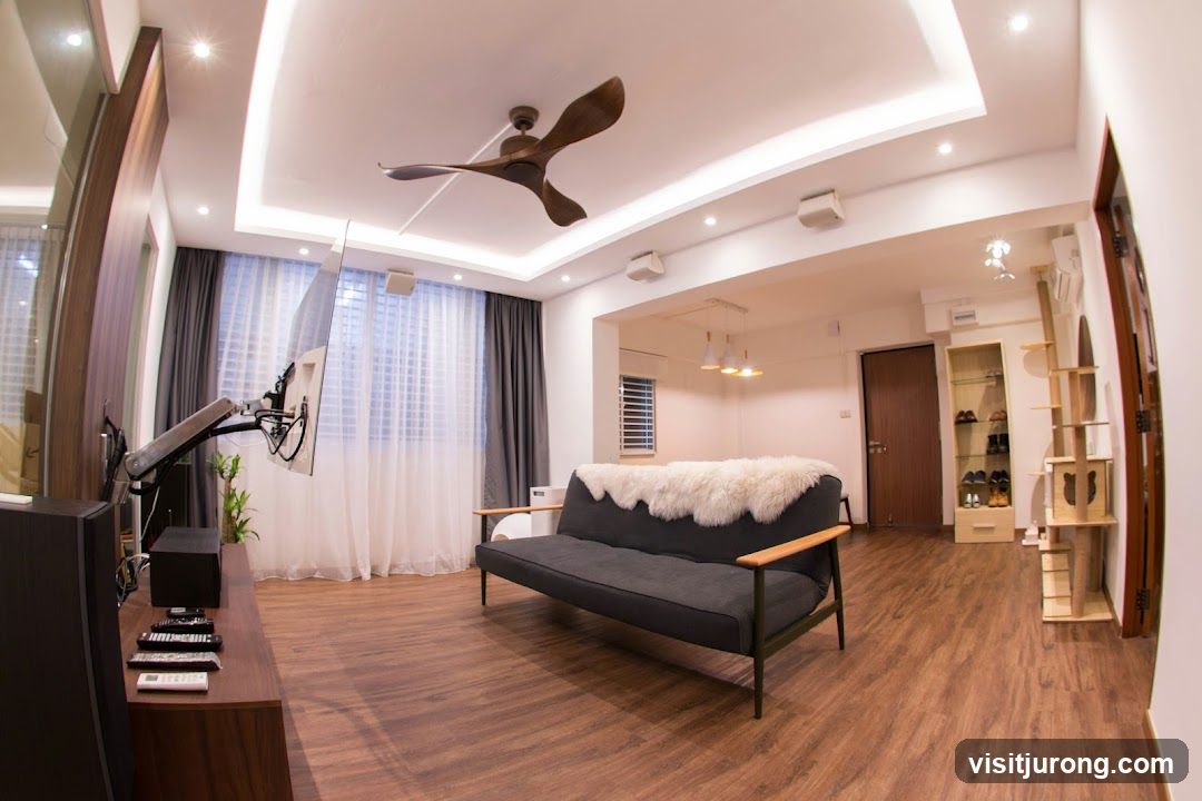 Modern Living Room with Entertainment Setup