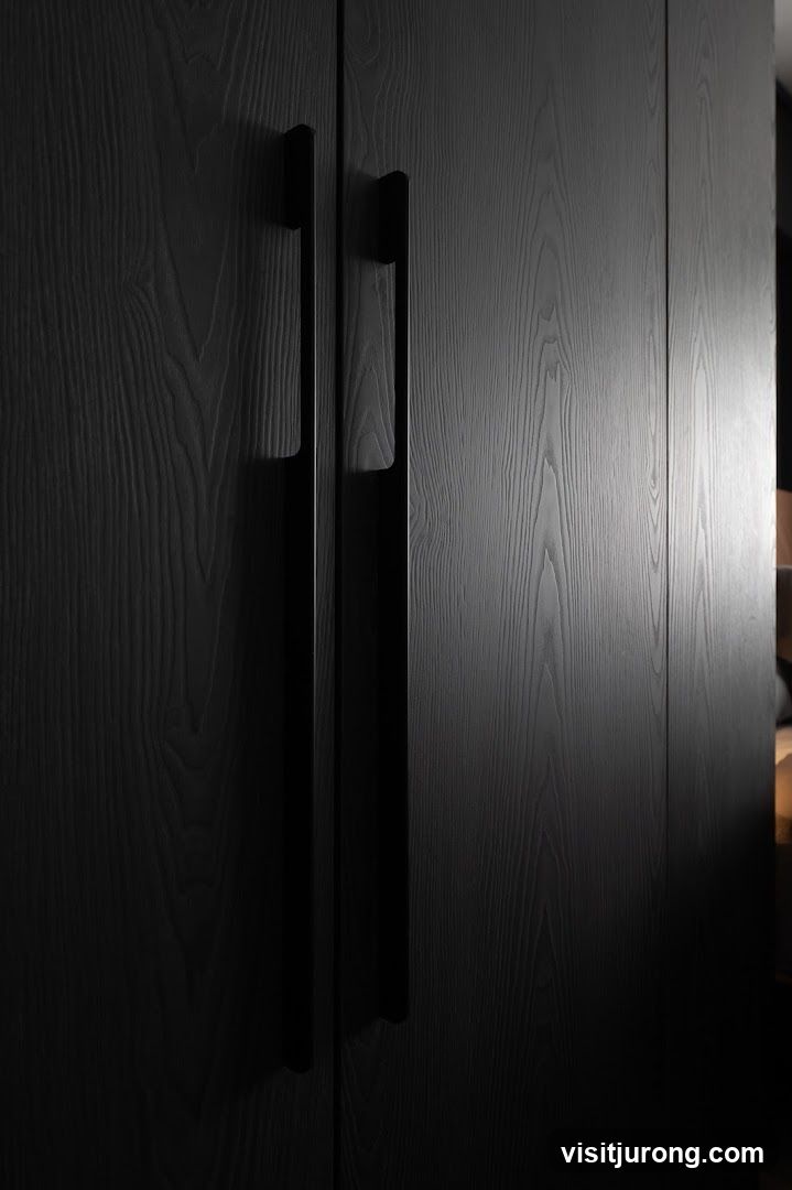Dark Wood Cabinetry with Handles