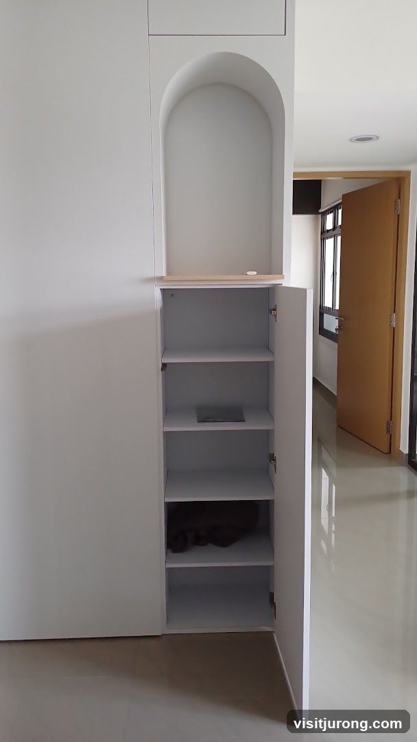 White Cabinet with Open Door