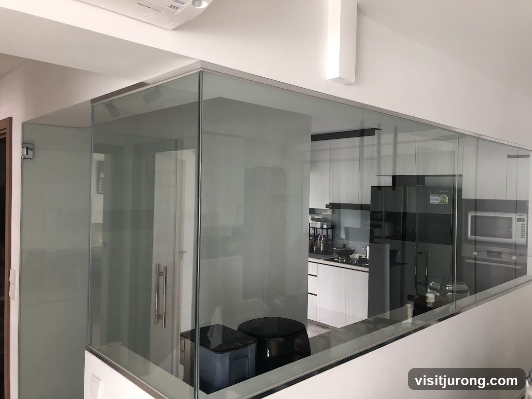 Modern Kitchen with Glass Partition