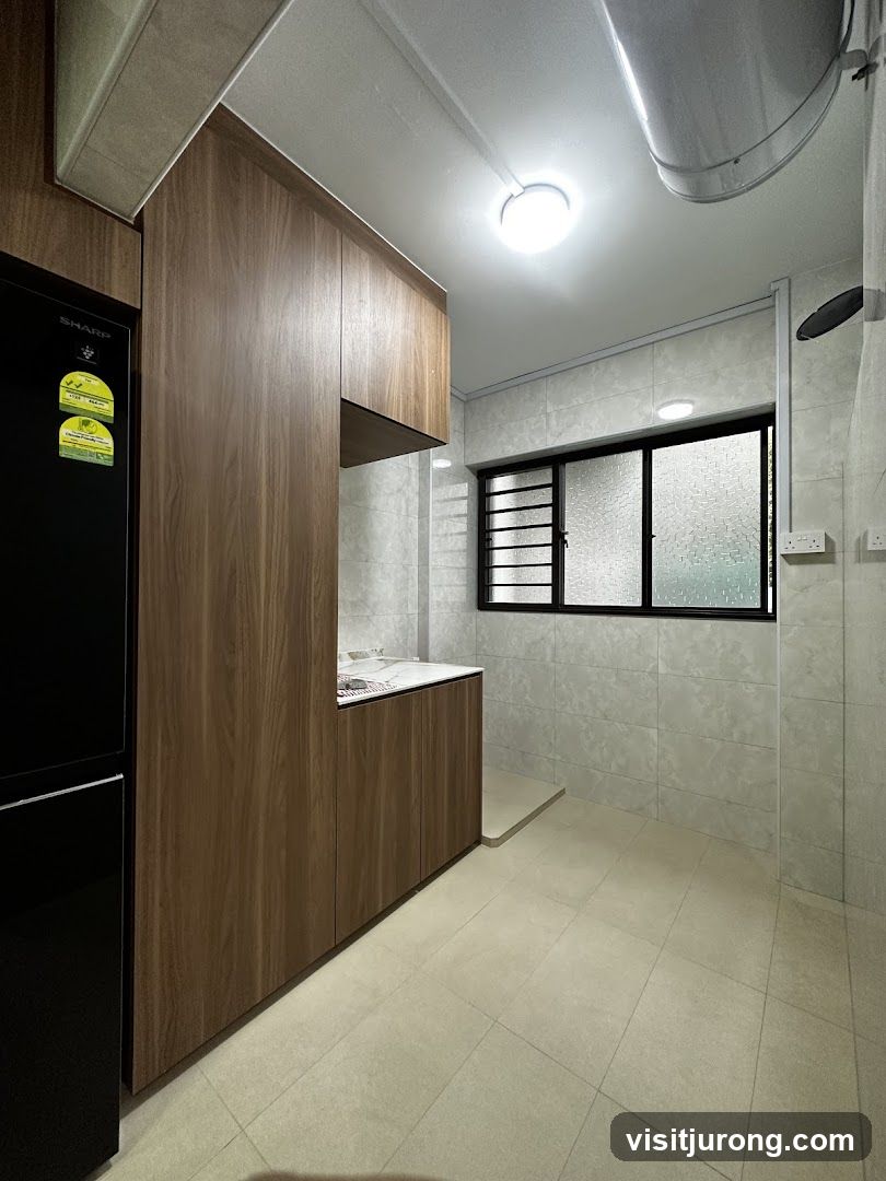 Modern Kitchenette with Wood Cabinetry