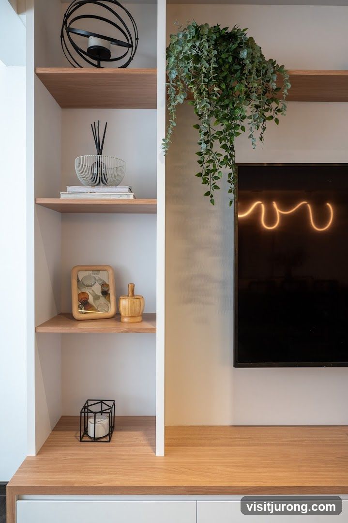 Modern Living Room Shelf Decor