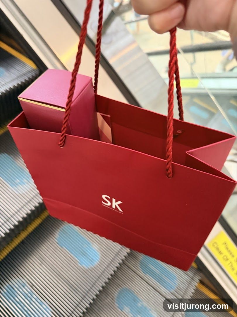 Red Shopping Bag with SK Jewellery Logo