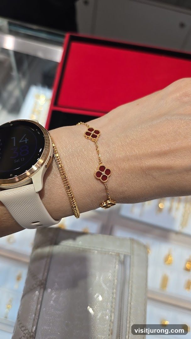 Woman wearing a bracelet and watch