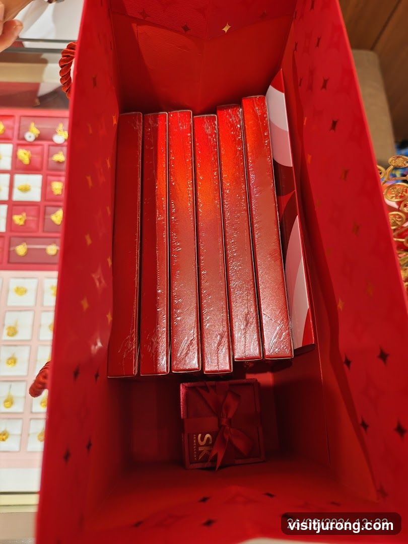 Red Gift Bag with Jewelry Boxes