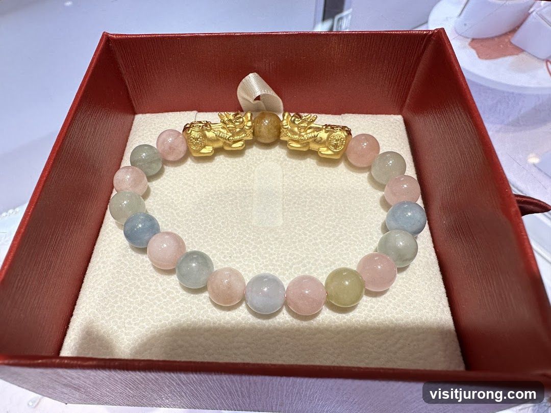 Beaded Bracelet with Gold Charms