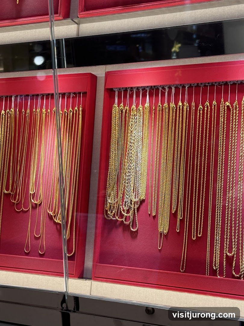 Gold Necklaces Display