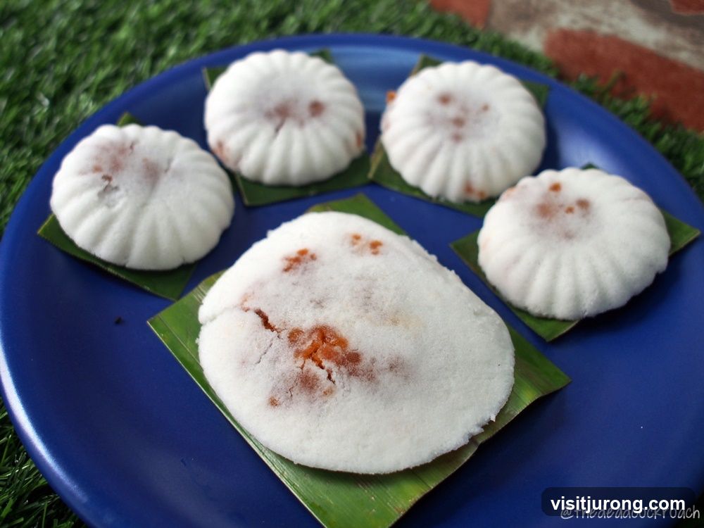 Steamed Cakes on a Blue Plate