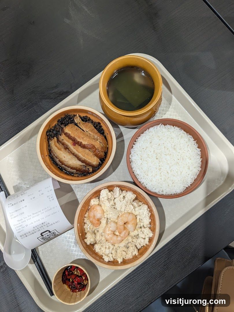 Meal Tray with Rice and Dishes