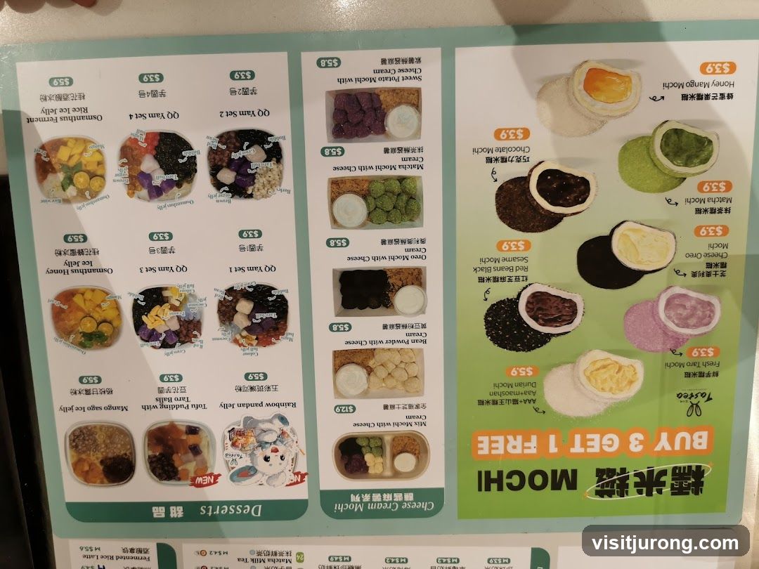 Mochi and Desserts Menu