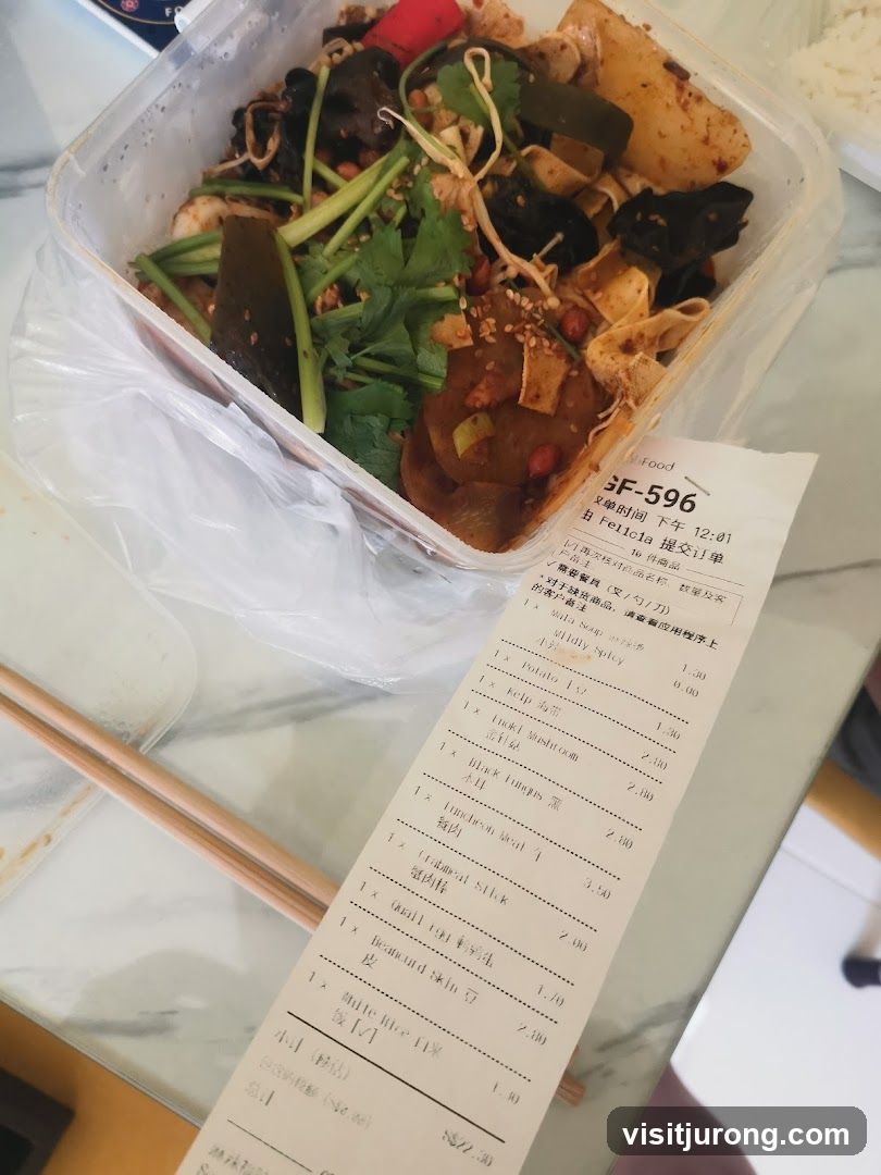 Food Order Receipt and Meal