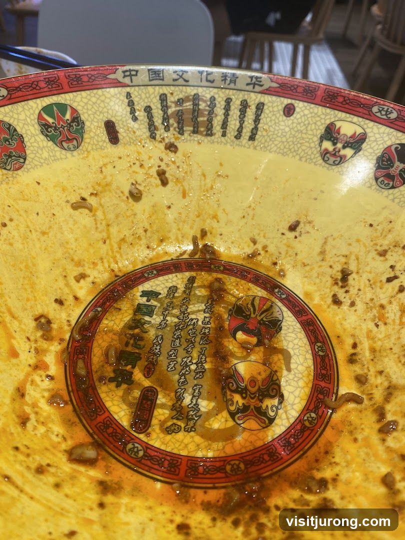 Dirty Bowl with Chinese Characters and Masks