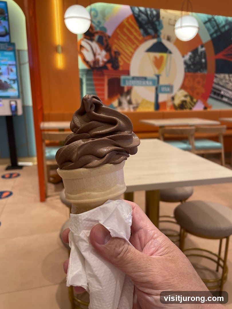 Chocolate ice cream cone