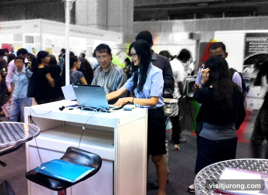 People at a trade show