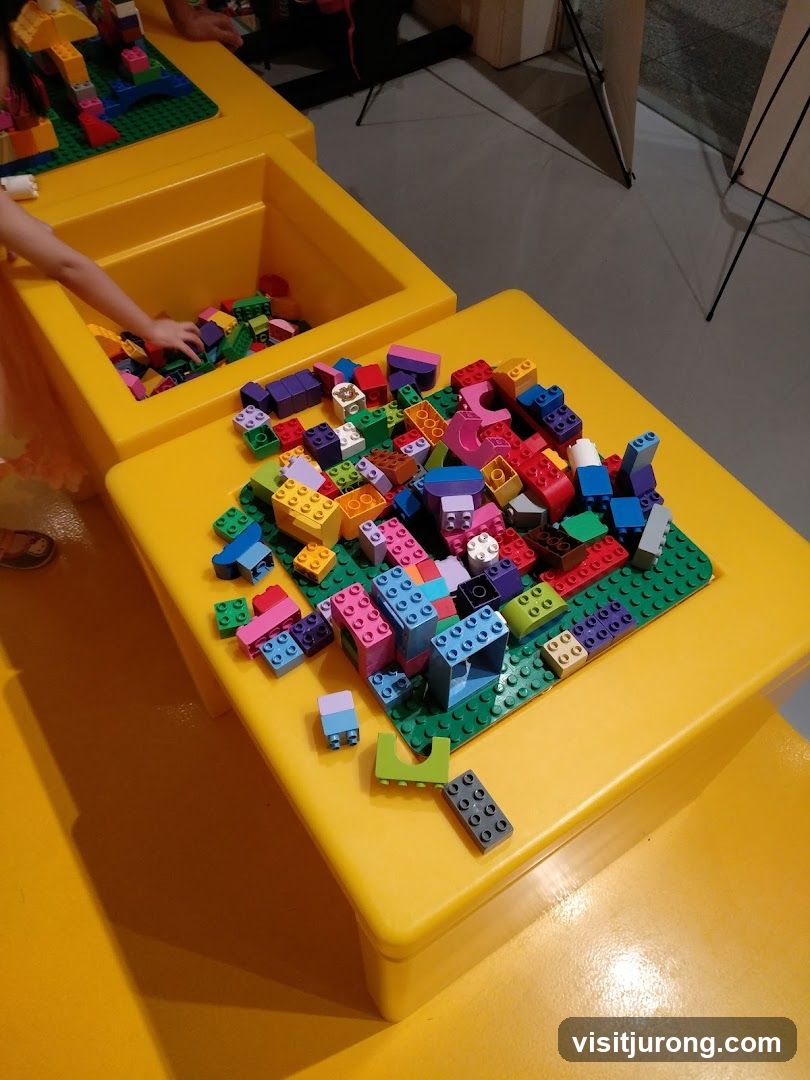 Children playing with building blocks