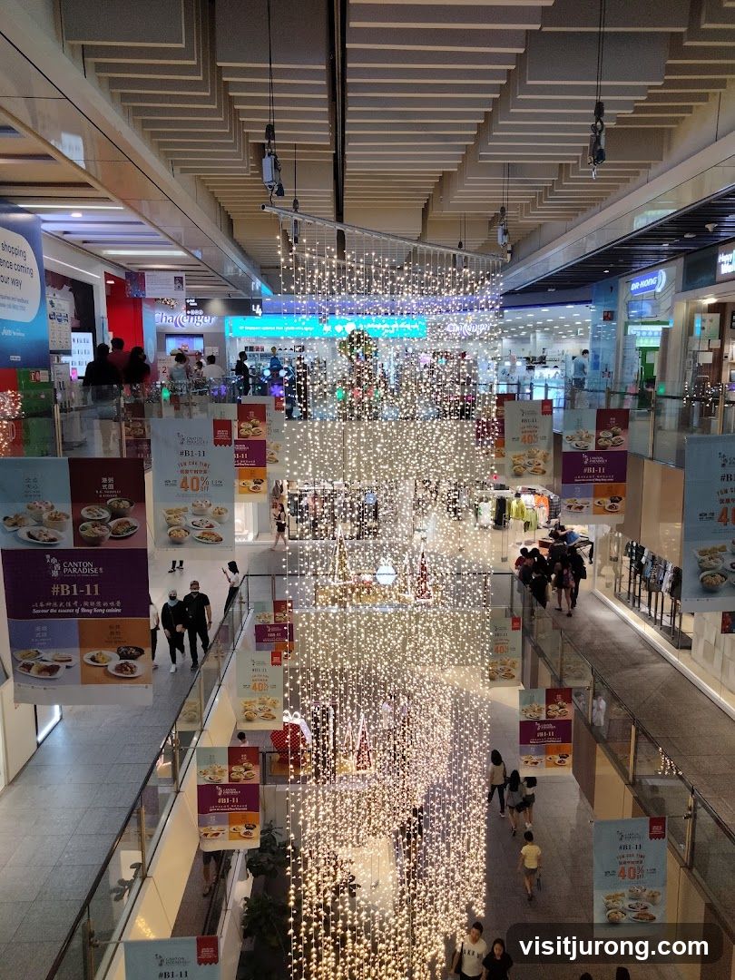 Mall Interior with Festive Lights