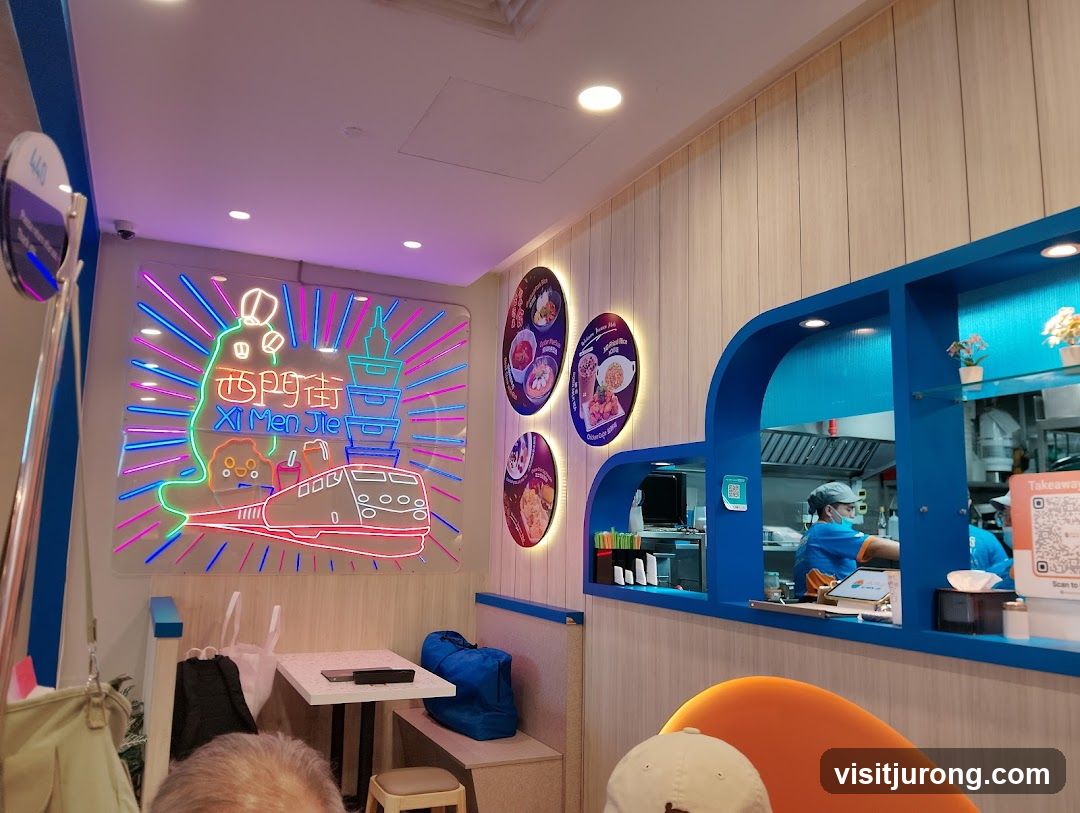 Restaurant Interior with Neon Signage