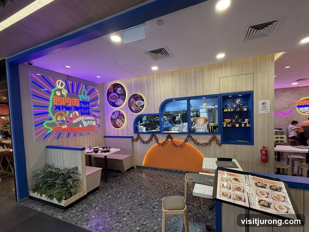 Restaurant Interior with Neon Signage