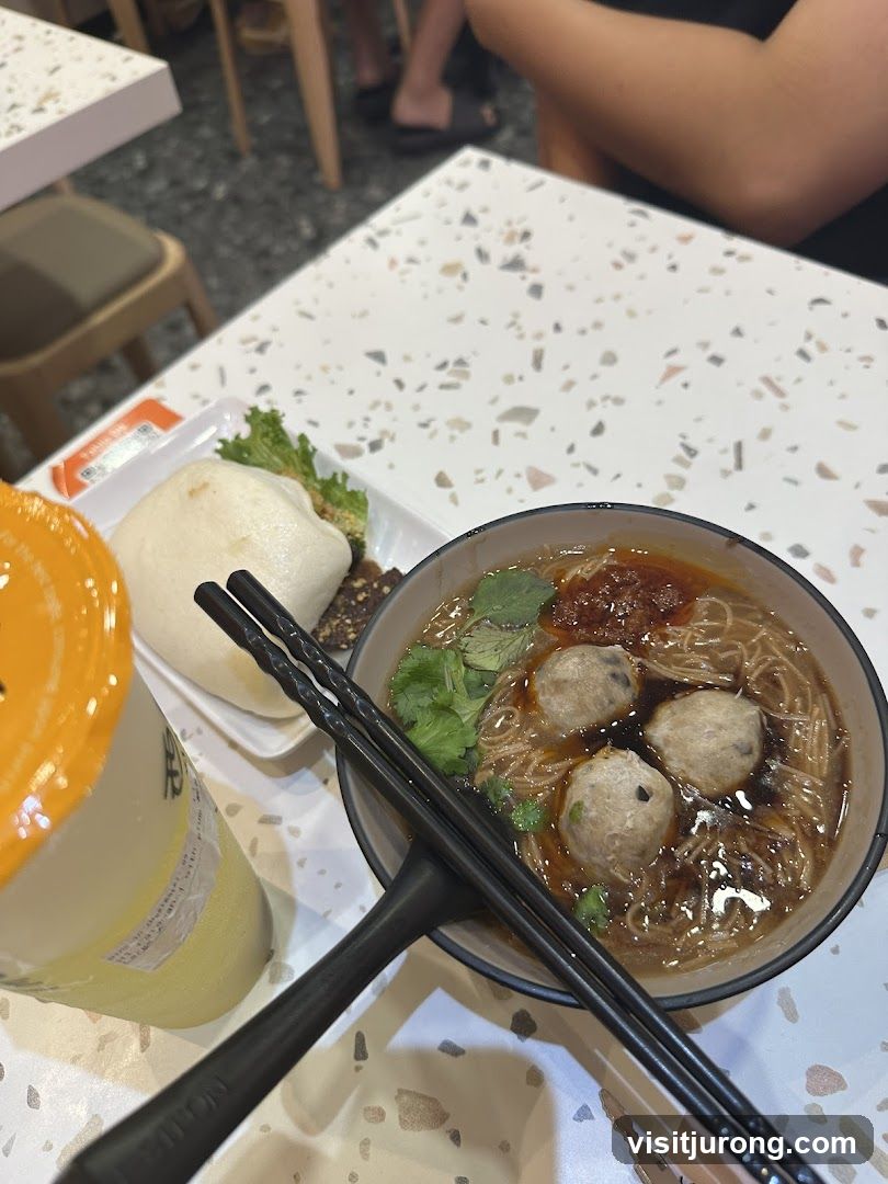 Noodle Soup and Steamed Bun