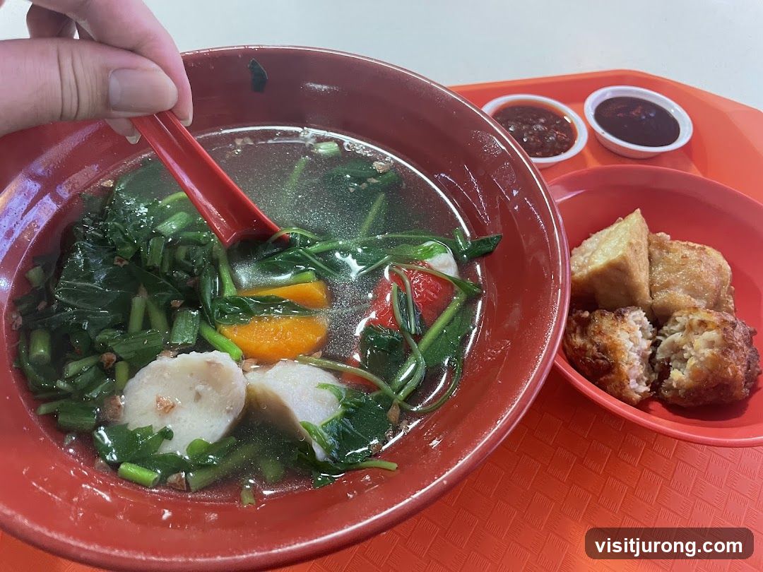 Soup with Fish Balls and Fried Items